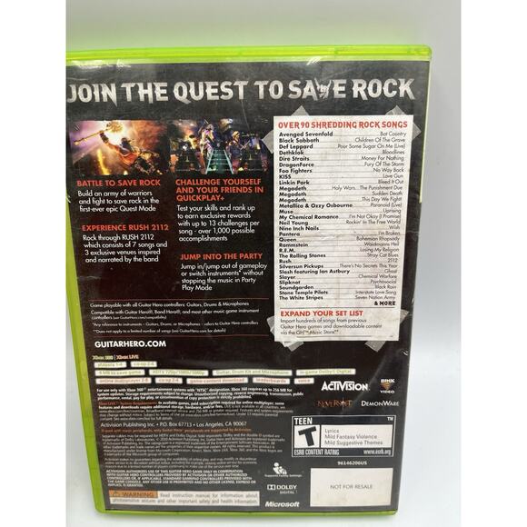 Guitar Hero: Warriors of Rock XBOX 360 2010 COMPLETE W/MANUAL CIB RARE - Picture 2 of 7